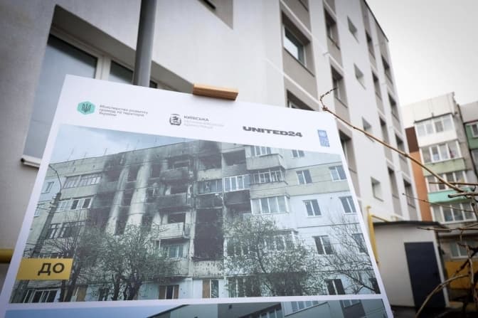 У Бородянці відновили багатоквартирний будинок, пошкоджений під час окупації