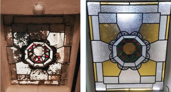 У Львові відреставрували столітній вітражний ліхтар