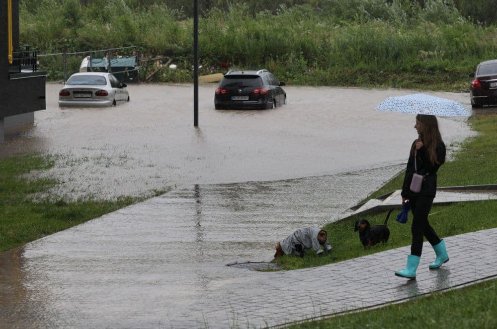 Підтоплення біля ЖК в Сокільниках внаслідок негоди 10 липня / Фото: ЛМР