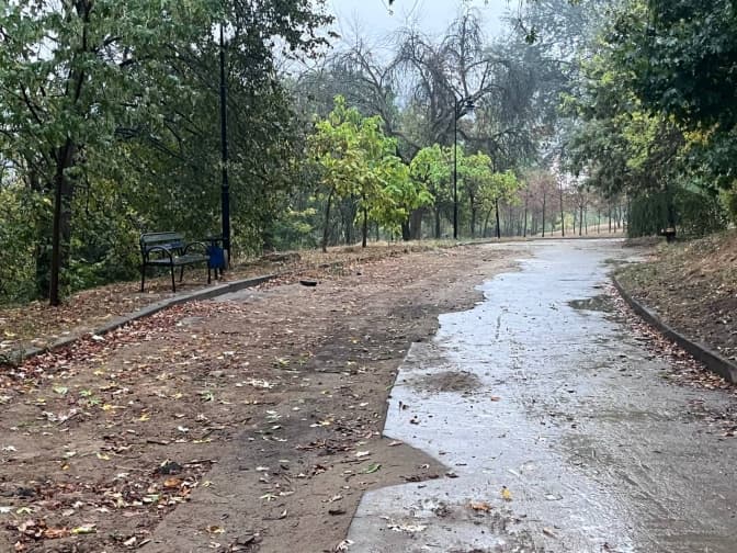 Активісти вимагають аби забудовник відновив перекопані ним доріжки у Солом'янському парку