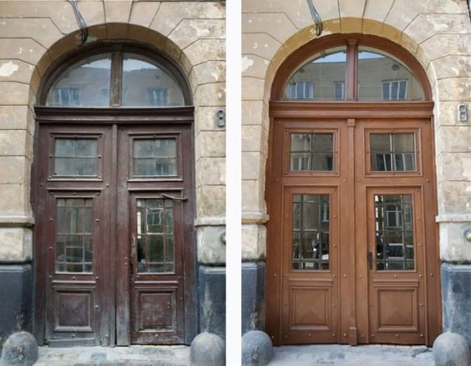 У Львові відреставрували ще одну браму на Рутковича. Фото до і після