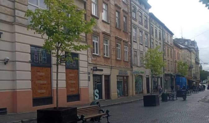 Замість дерев у декоративних ящиках на площі Ринок висадять кущі