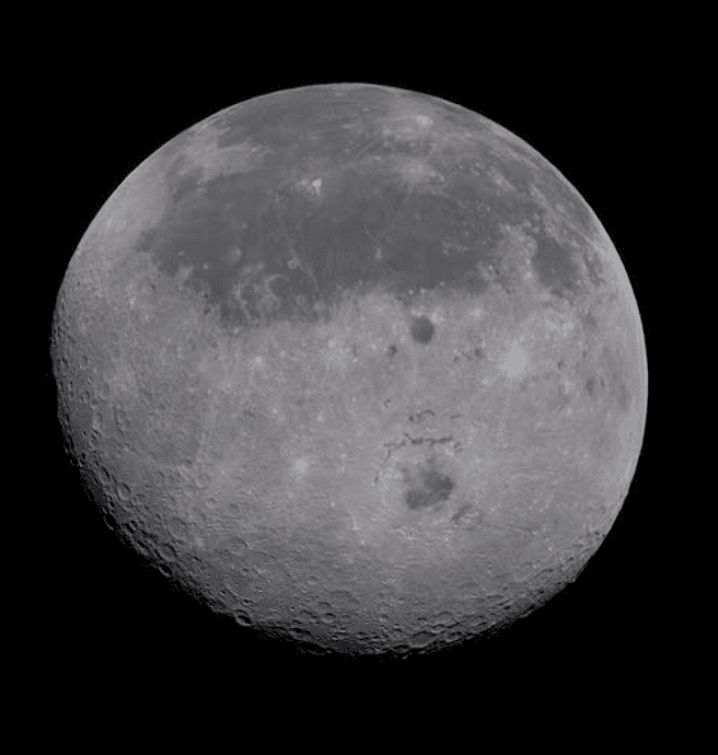 Ближня сторона Місяця (півкуля, яку ми бачимо із Землі) / фото: NASA