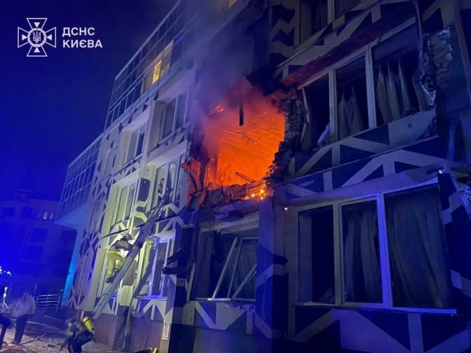 Нічна атака РФ на Київ і область: удар по медзакладу, є загиблі та постраждалі, знеструмлено Славутич