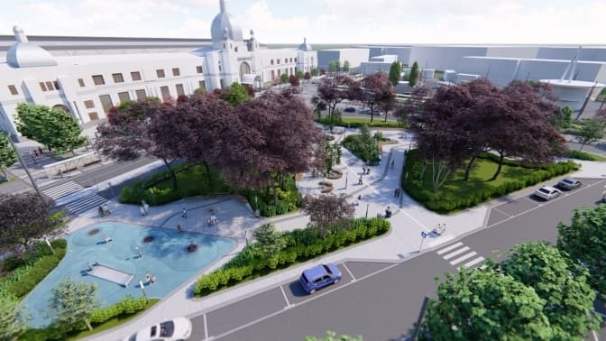 Як планують змінити сквер на Двірцевій у Львові. Візуалізація