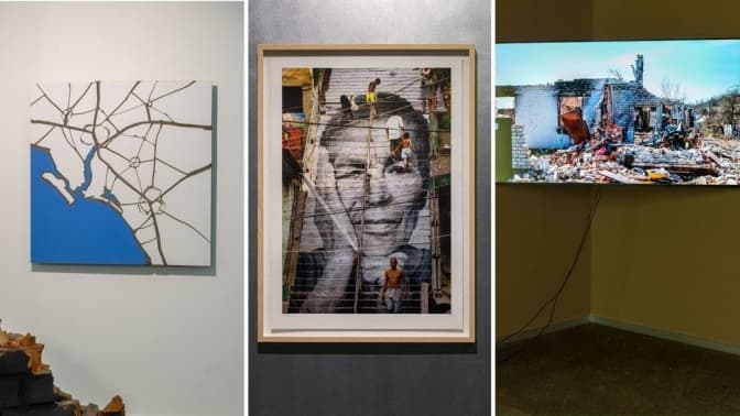 Роботи з виставок Жанни Кадирової, JR та Пьотра Армяновського. Фото: Суспільне/PinchukArtCentre. Фотограф: СЕРГІЙ ІЛЛІН