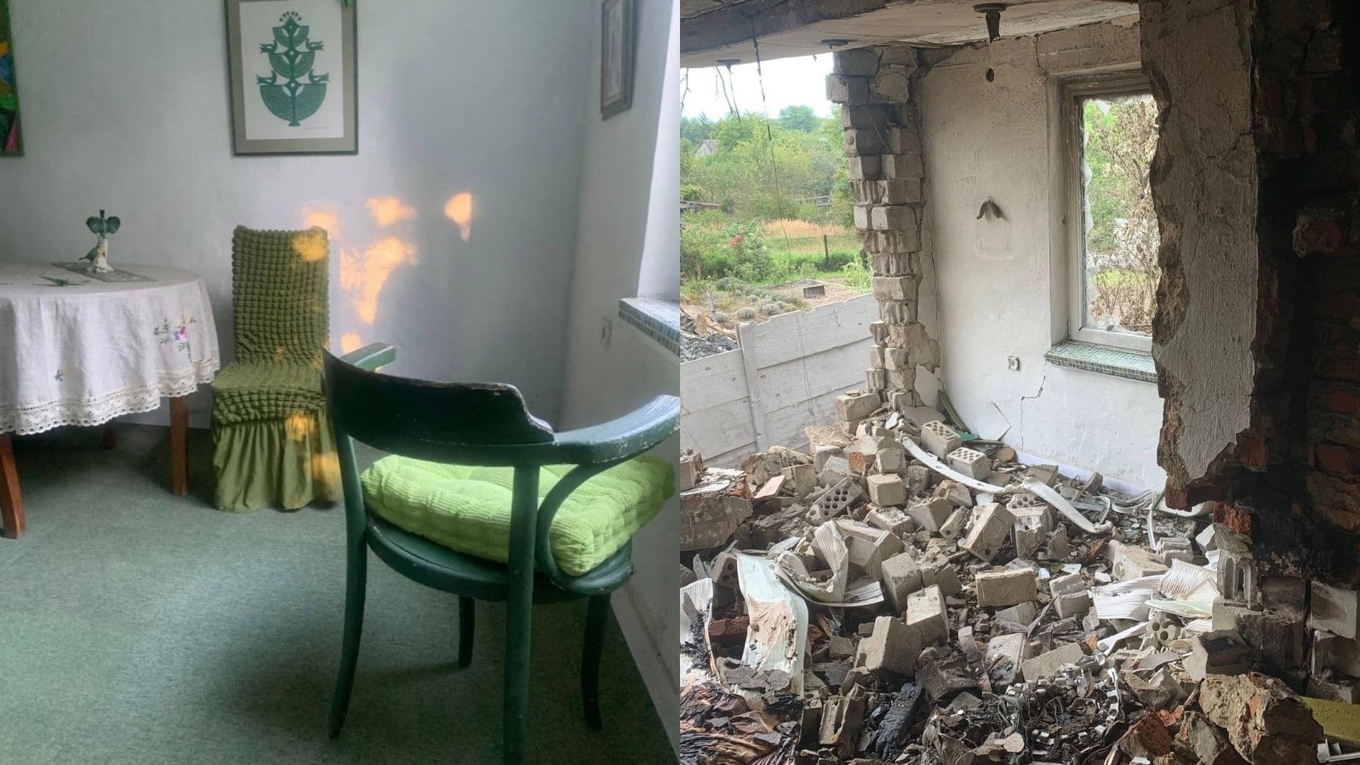 Знищений дім художника Юрія Ямаша / Фото з його Facebook-сторінки