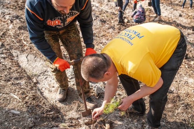 Активісти на Львівщині встановили національний рекорд із висадки дерев. Фото
