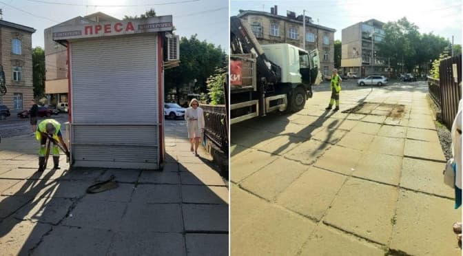 У Львові розпочали ліквідацію кіосків «Інтерпресу»: перший вже демонтували