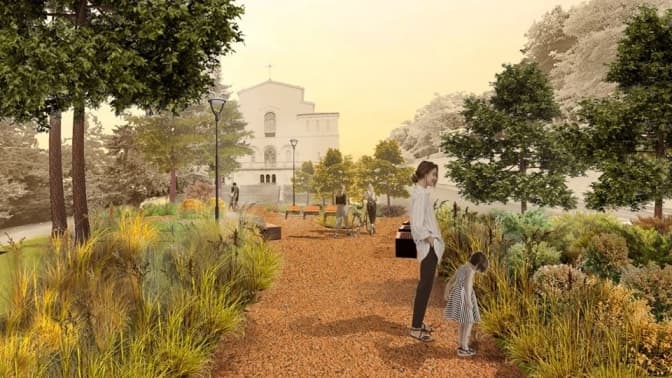 Як виглядатиме площа біля церкви Покрови у Львові після ремонту. Візуалізація