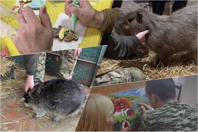 У Києві до реабілітації військових залучили тварин із зоопарку