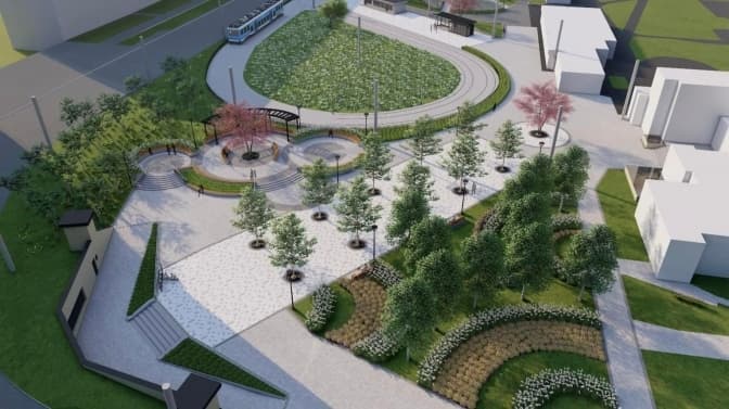 Фото: Мирослава Смірнова / проєкт скверу поблизу станції метро «Героїв Дніпра»