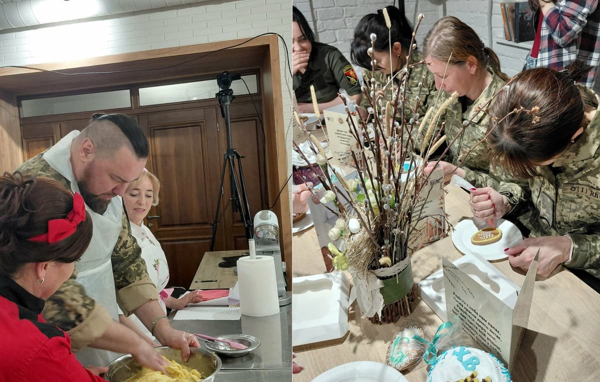 Військові Львівщини разом пекли великодні паски