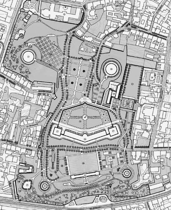 7. Проектна пропозиція з архітектурно-планувальної організації природно-ландшафтного комплексу "Цитадель". Фрагмент. Автори: Т. Максим'юк, В. Дідик, М. Грицак. Креслення зі статті: Природно-ландшафтний комплекс "Цитадель". 2015. Вісник НУ "Львівська політехніка".   