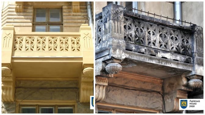 У Львові відреставрували балкони унікальної будівлі у центрі міста. Фото