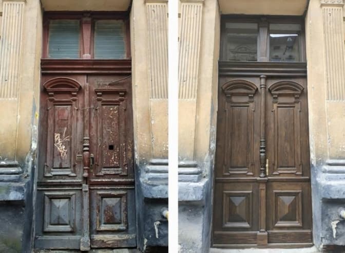 У Львові відреставрували ще одну дерев’яну браму. Фото до та після