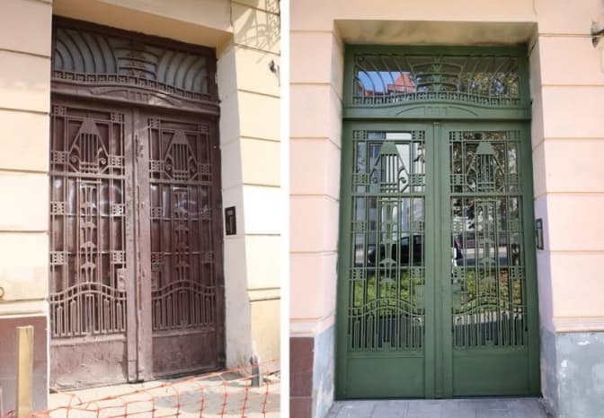 У Львові відновили ще одну металеву браму. Фото до та після