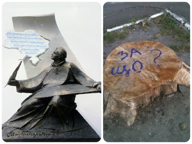 Чи законно у Львові зрізали дерева задля пам'ятника Вербицькому