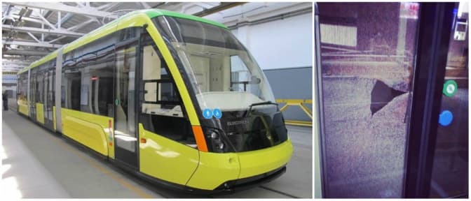 У новому львівському "Електроні" на ходу розбили скло