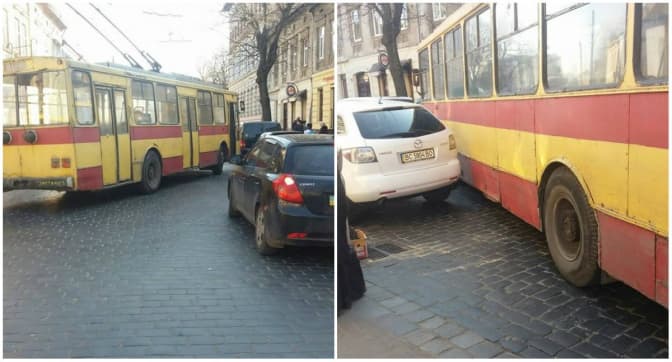 Ситуація на дорогах Львова: по Федьковича не курсує електротранспорт