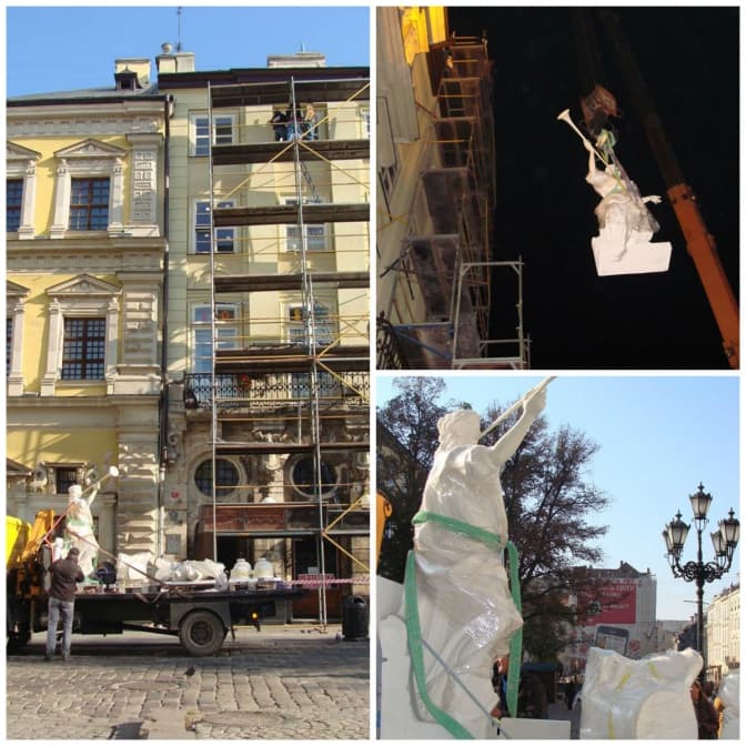 Копію статуї «Глорія» повернули на площу Ринок. Фото