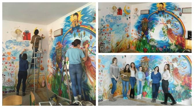 У Львові студенти-дизайнери розмалювали кімнату в дитячому будинку. Фото
