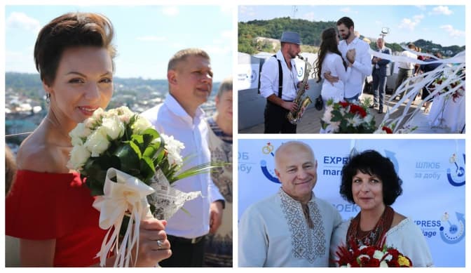 На Львівській Ратуші взяли шлюб три закохані пари. Фоторепортаж