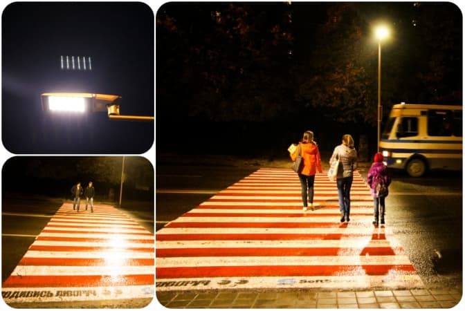 У Львові запрацював унікально освітлений пішохідний перехід. Фото