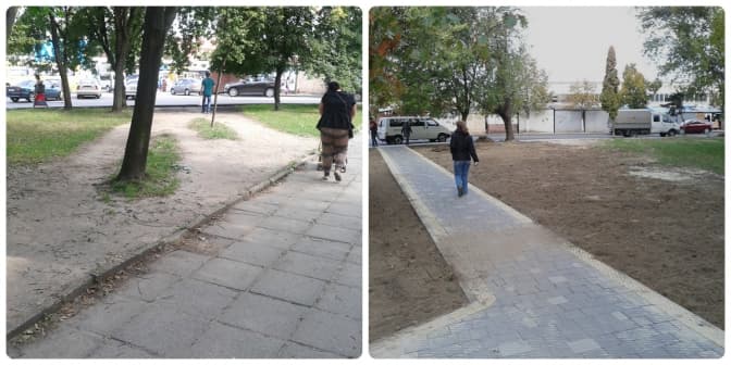 У Львові змінили схему руху в сквері на вулиці Садовій