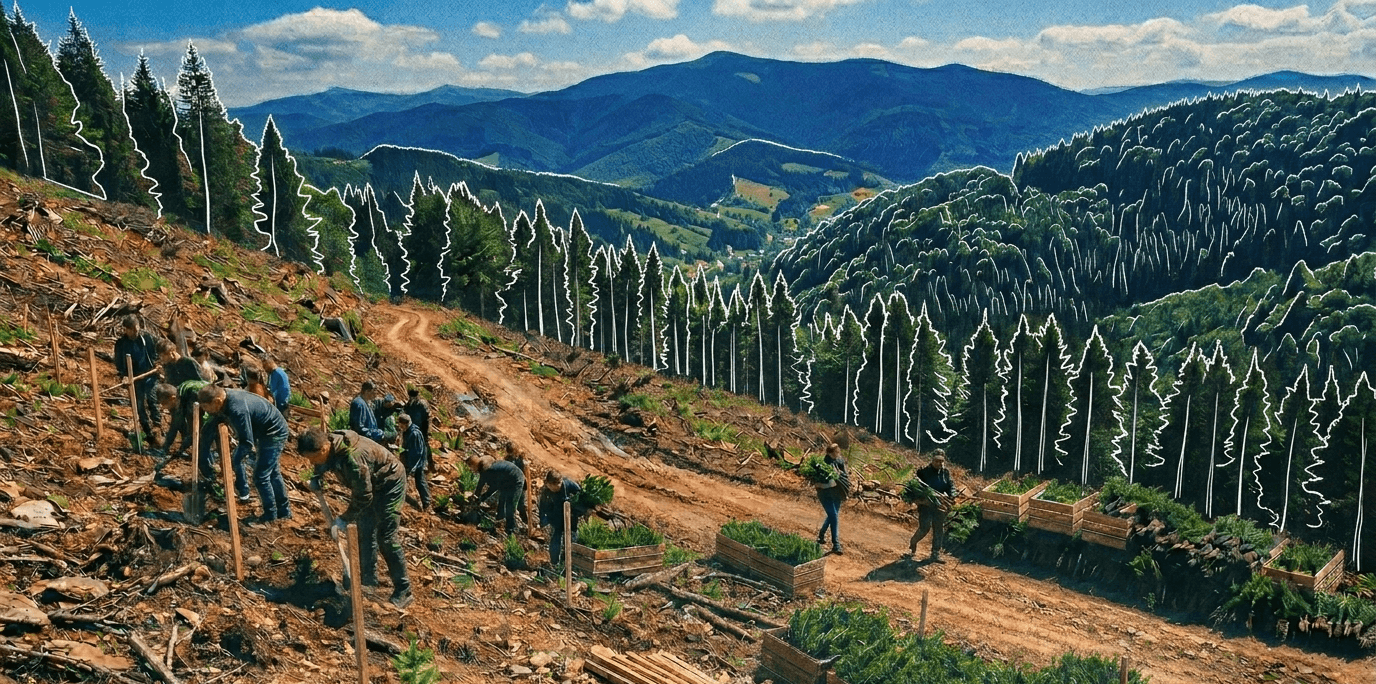 Новий ліс за 15 років. Репортаж із серця львівських Карпат, де висадять мільйон дерев