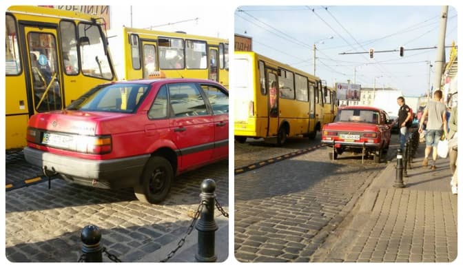 У Львові делініатор за 100 тисяч гривень перетворили на парковку