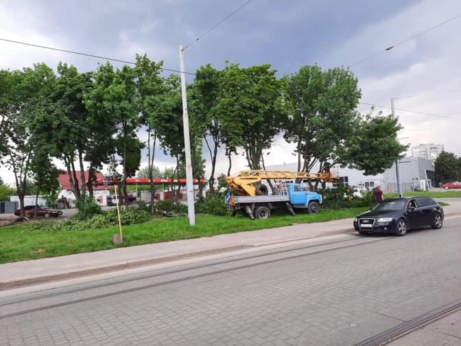 У Львові на Промисловій облаштовують вигульний майданчик для собак. Фото