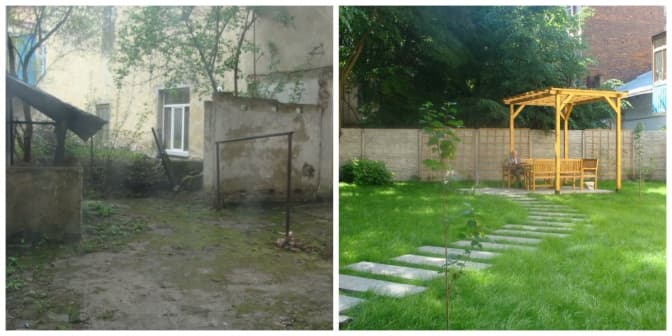 Львівський дворик на вулиці Дрогобича озеленили. Фото