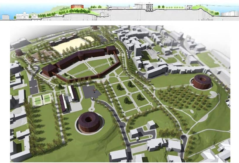 8. Проектна пропозиція з архітектурно-планувальної організації природно-ландшафтного комплексу "Цитадель". Фрагмент. Автори: Т. Максим'юк, В. Дідик, М. Грицак.  Креслення зі статті: Природно-ландшафтний комплекс "Цитадель". 2015. Вісник НУ "Львівська політехніка". 