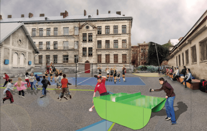 Подвір’я, стадіон, операційна. Топ-3 переможці громадського бюджету Львова. Візуалізація