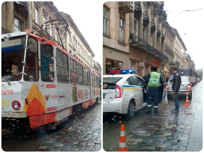 Ситуація на дорогах Львова: на Дорошенка стоять трамваї
