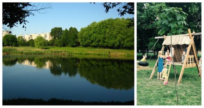 Для наймолодших львів’ян облаштували гойдалки. Фото