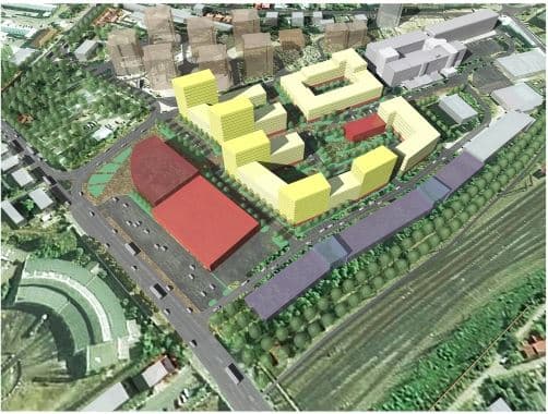 На вулиці Залізничній з’явиться житловий квартал із підземним паркінгом. Візуалізація