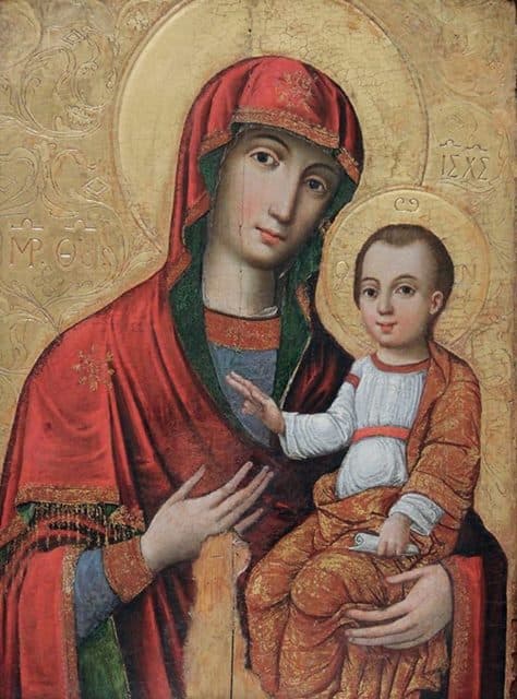 Богородиця Одигітрія. 1696 р.
Свято-Успенська Унівська лавра
Дошка, левкас, темпера, золочення