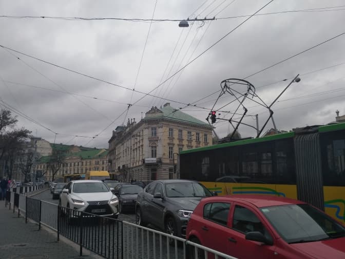 Ситуація на дорогах Львова. Затор у центрі міста