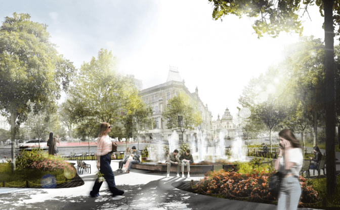 Фонтан на Галицькій змістять ближче до ринку, щоб показати мури давнього костелу