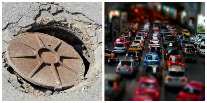 Ситуація на дорогах Львова: на Тершаковців провалився люк