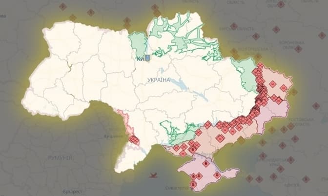 Актуальна карта бойових дій та звільнених територій України