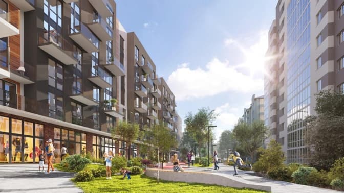 Простір і пішохідний променад. Як виглядатиме новий житловий комплекс на Малоголосківській