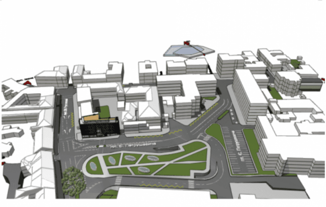 Паркінг і нова дорога: у Львові обговорять, як зміниться площа Петрушевича. Візуалізація