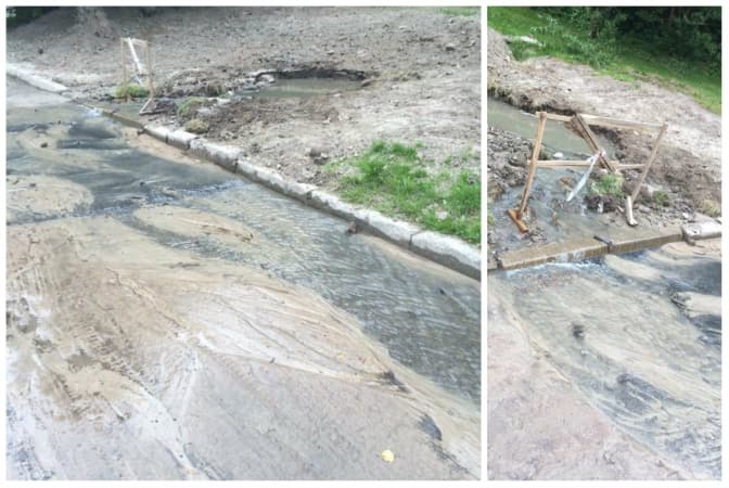 На фото вода підтоплює вул. Погулянка. Джерело: Варта1