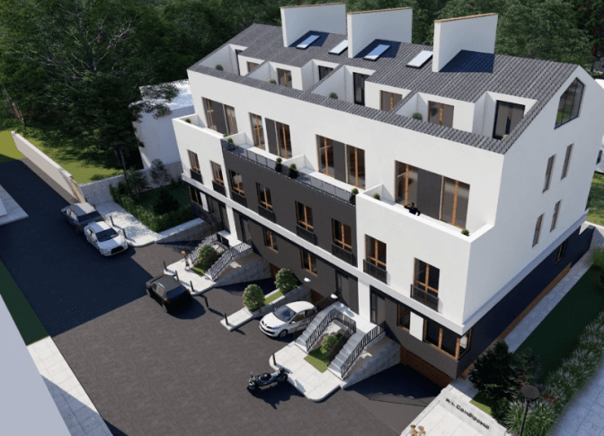 На бічній Городоцької у Львові побудують спарені котеджі. Візуалізація