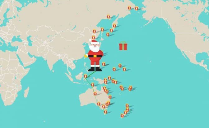 Google запустив сервіс, що дозволяє спостерігати за мандрівкою Санти