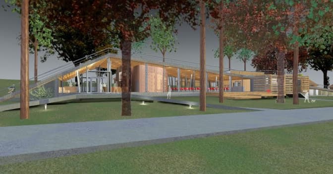 У Львові оголосили тендер на будівництво візит-центру в Шевченківському гаю. Візуалізація