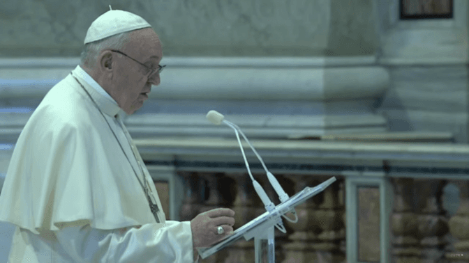 Папа Франциск у посланні «Urbi et Orbi» закликав до припинення вогню на сході України